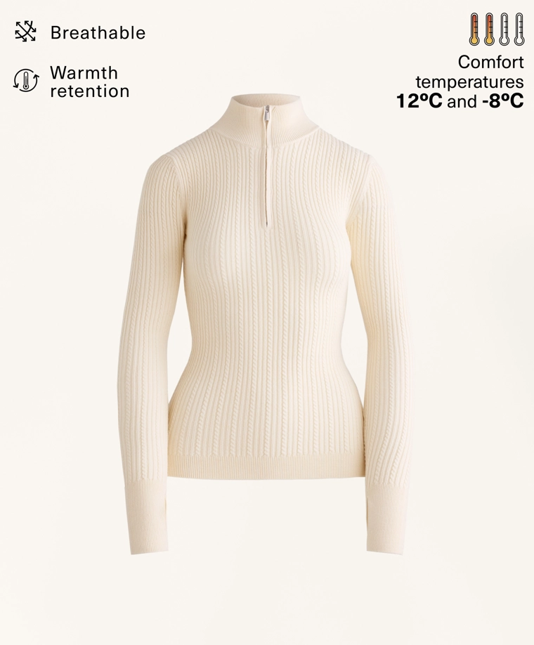 Кофта-термобелье с изделием косая вязка и молнией