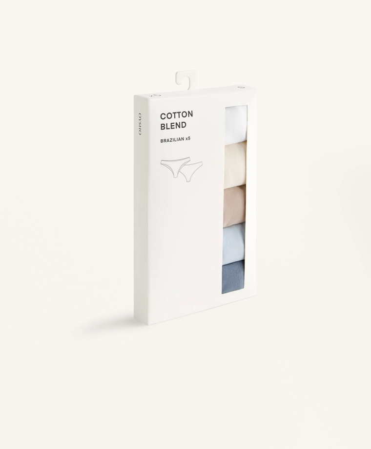 5 штук бразильских трусиков из хлопкового смесового волокна