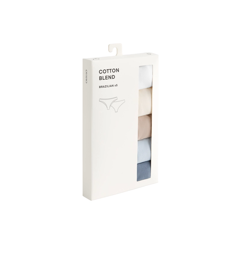 5 штук бразильских трусиков из хлопкового смесового волокна