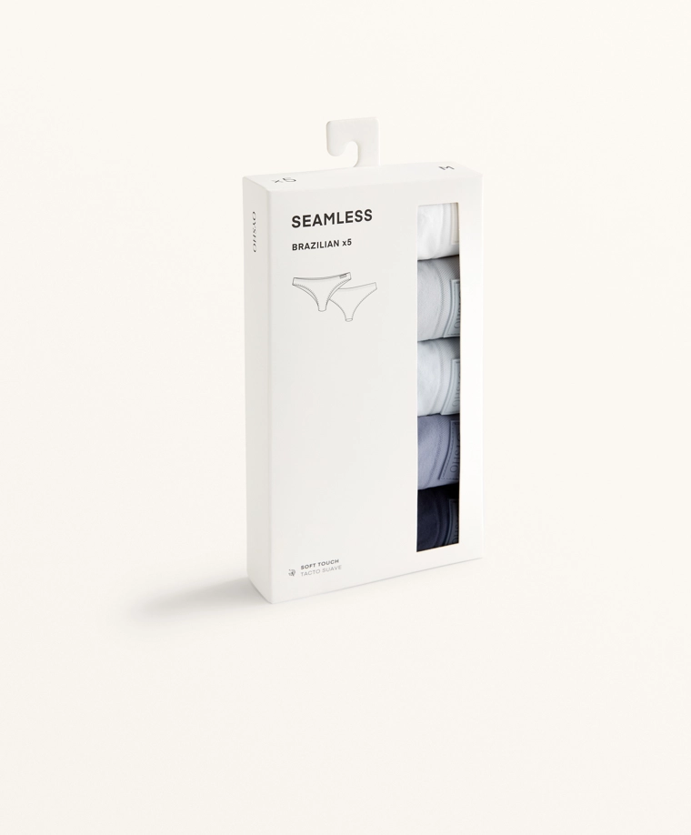 5 безшовных бразильских трусиков с мягким прикосновением
