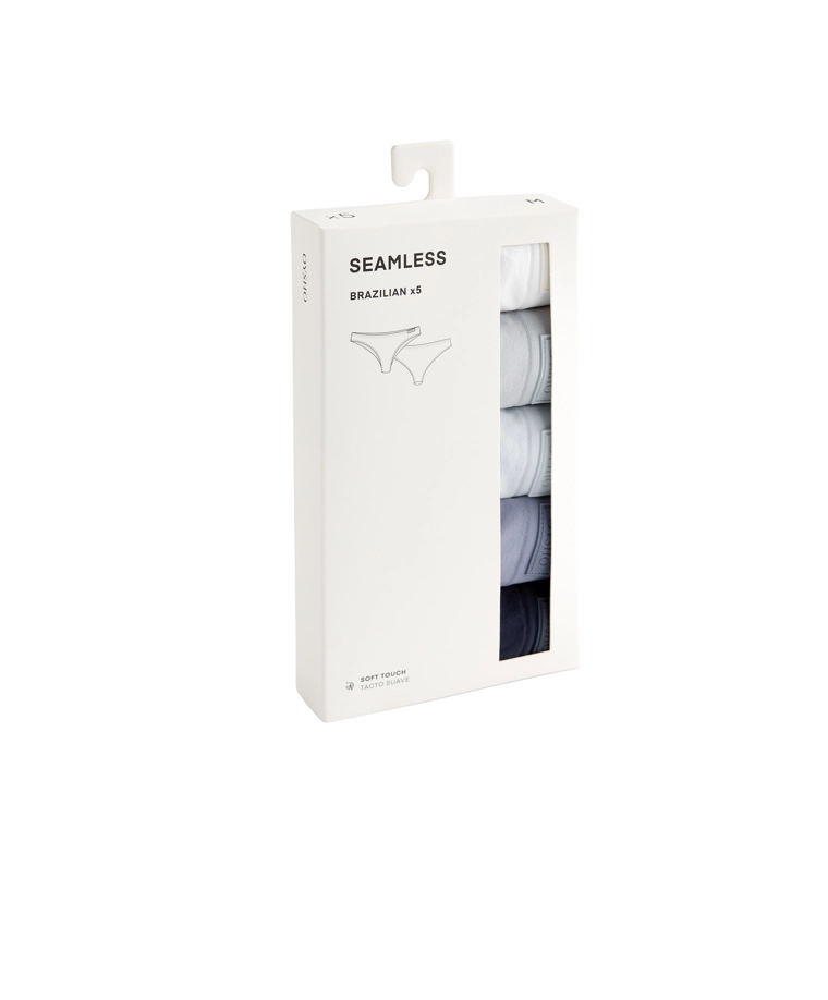 5 безшовных бразильских трусиков с мягким прикосновением