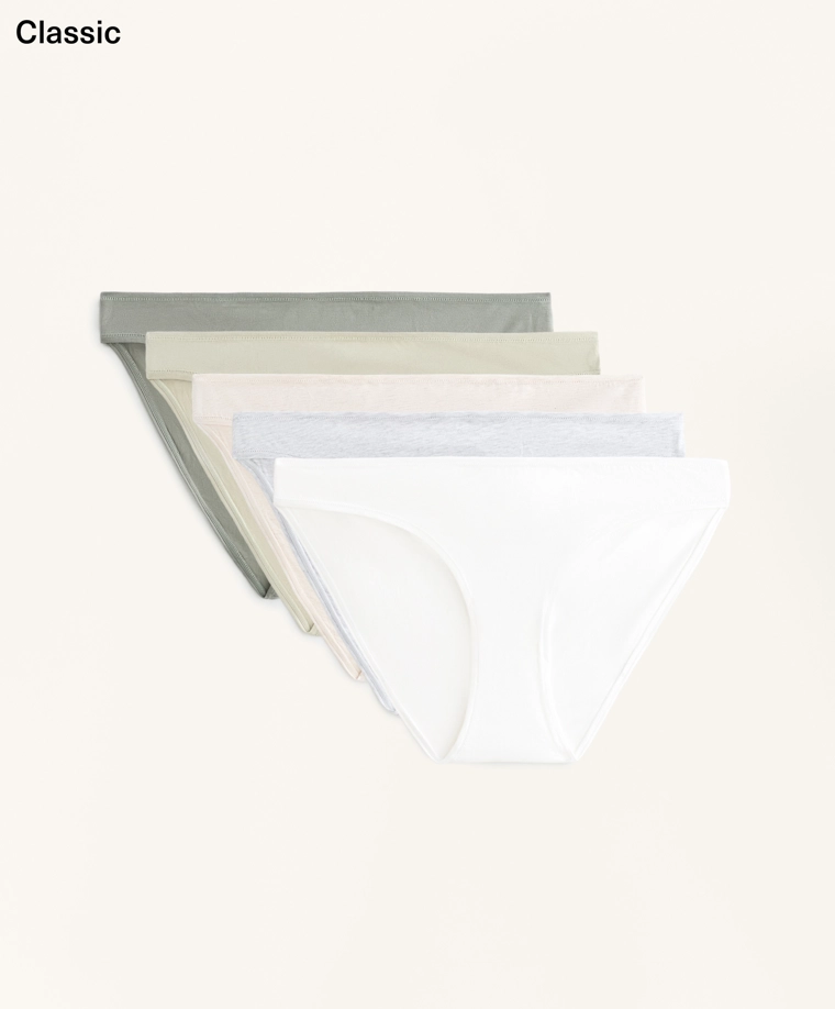 5 хлопковых трусиков-бикини классического кроя