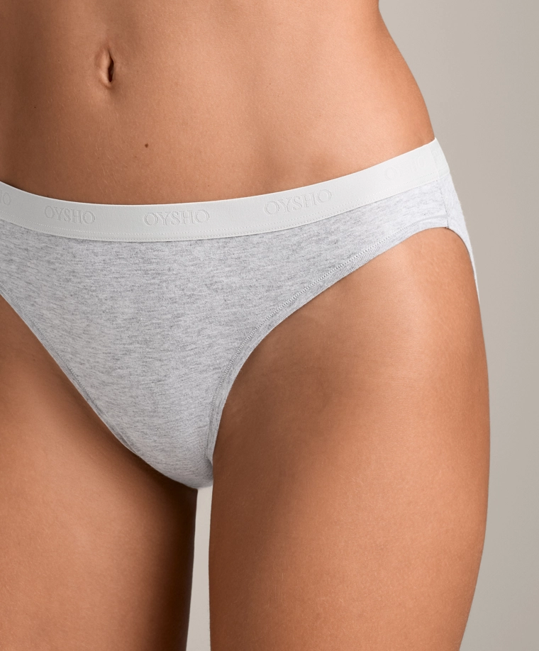 3 хлопковых трусиков-бикини классического кроя с логотипом