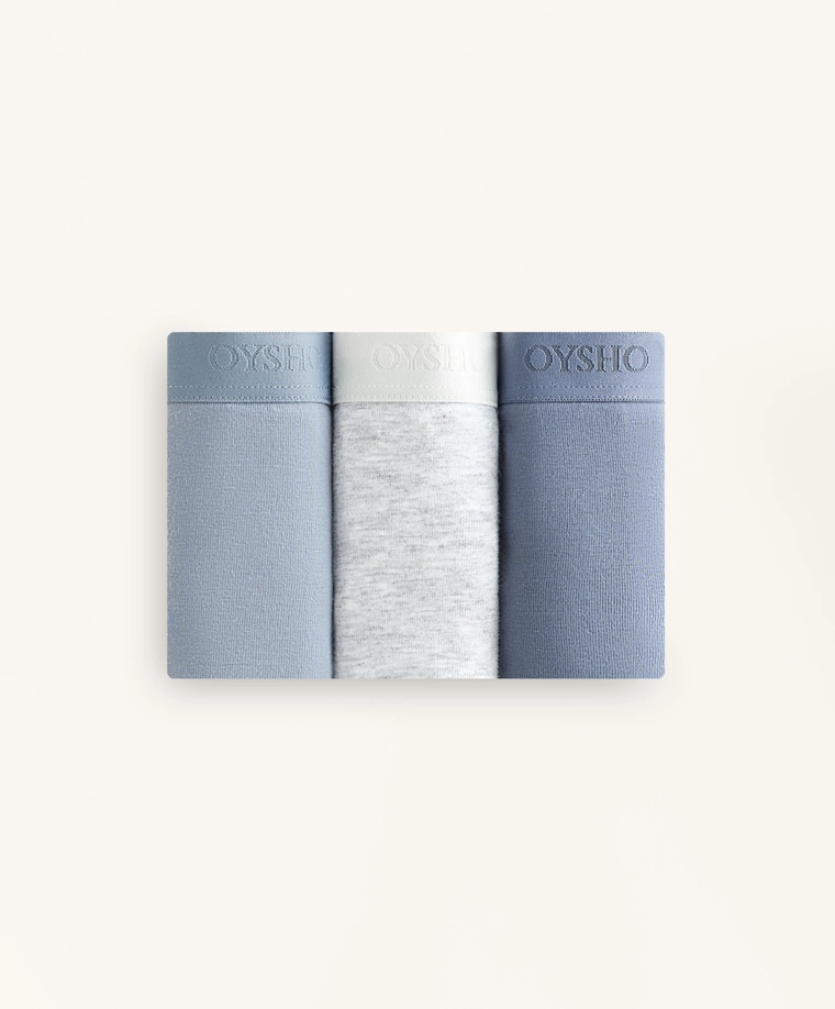 3 хлопковых трусиков-бикини классического кроя с логотипом