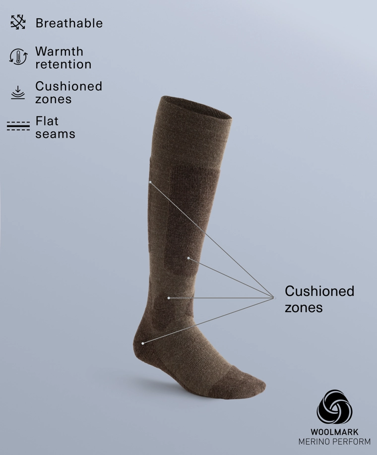 Длинные лыжные носки из шерсти woolmark®