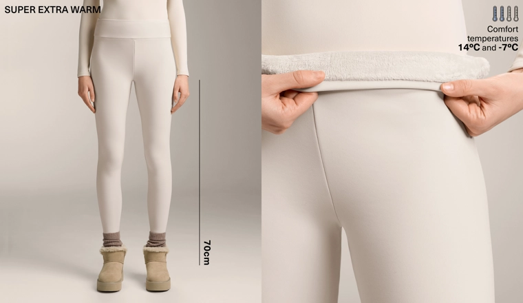 Очень тёплые безшовные леггинсы 70 см высокой талии до щиколотки
