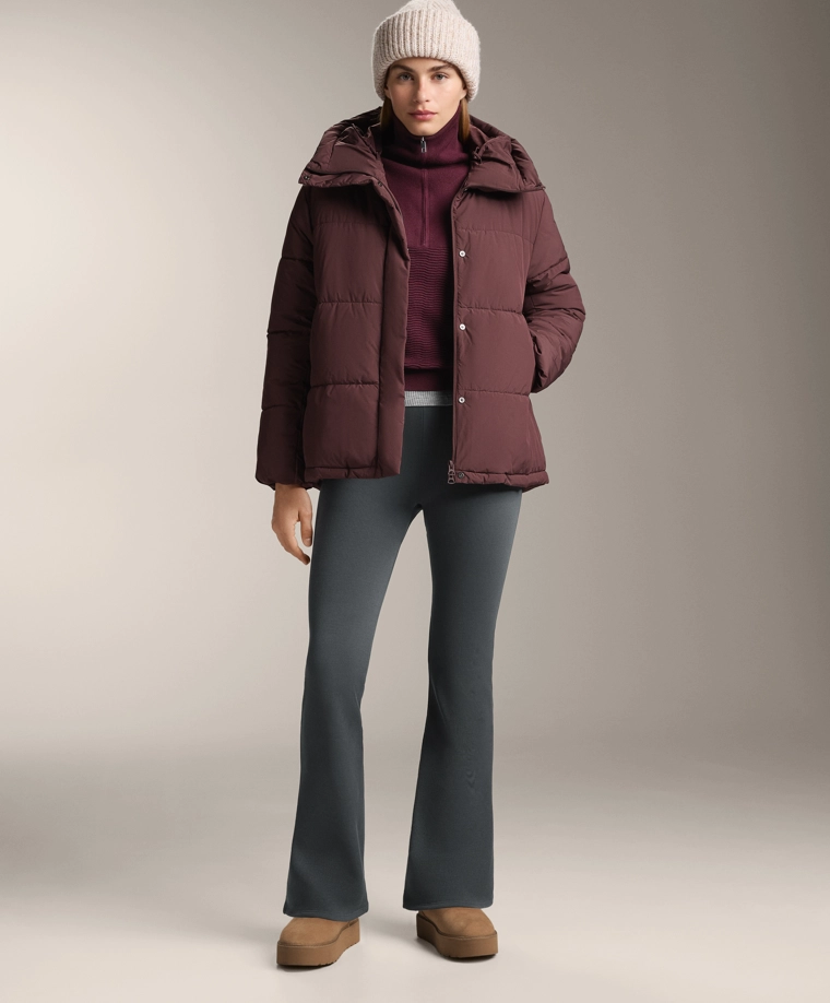 Сверхвысокие безшовные дополнительно теплые брюки-клеш длиной 70 см