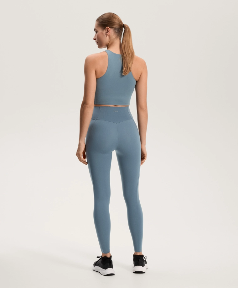 Леггинсы компрессионные до голеней с карманом high-rise