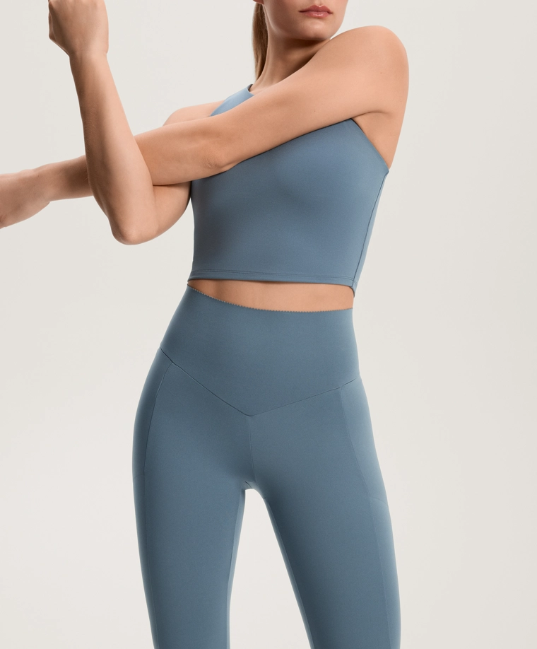 Леггинсы компрессионные до голеней с карманом high-rise