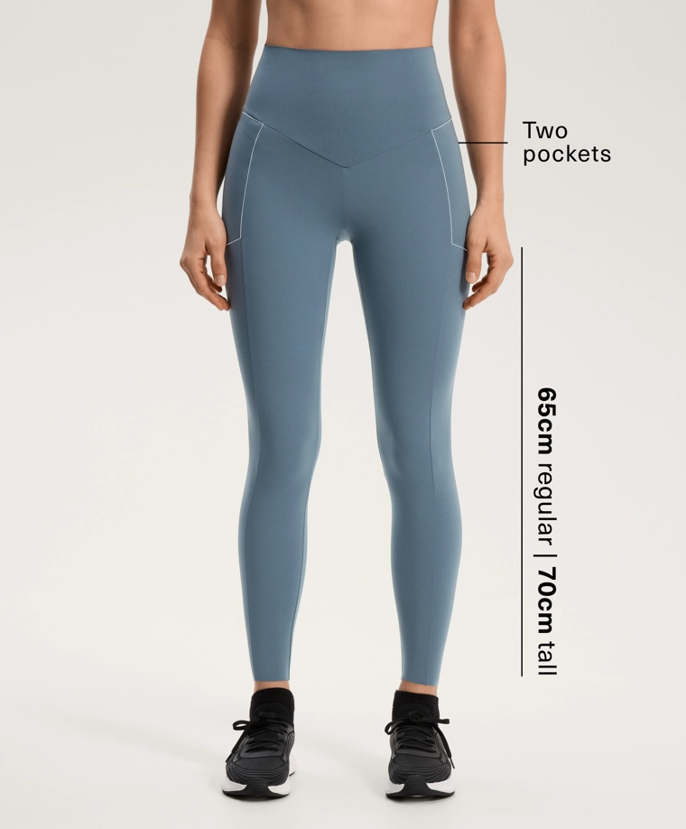 Леггинсы компрессионные до голеней с карманом high-rise