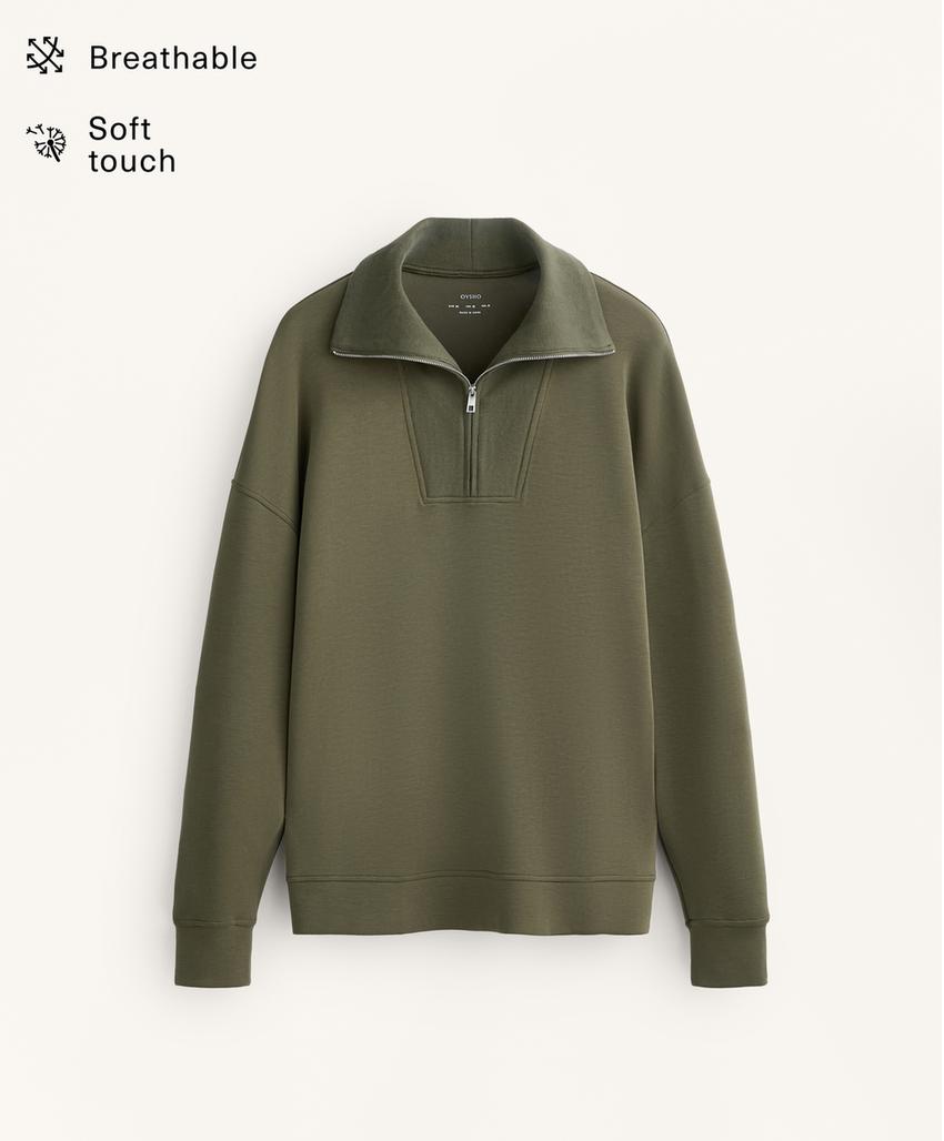 Толстовка с молнией и деталями из модала и ребристой ткани