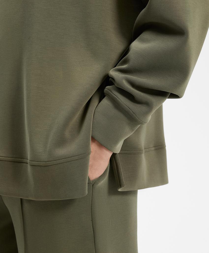 Толстовка с молнией и деталями из модала и ребристой ткани