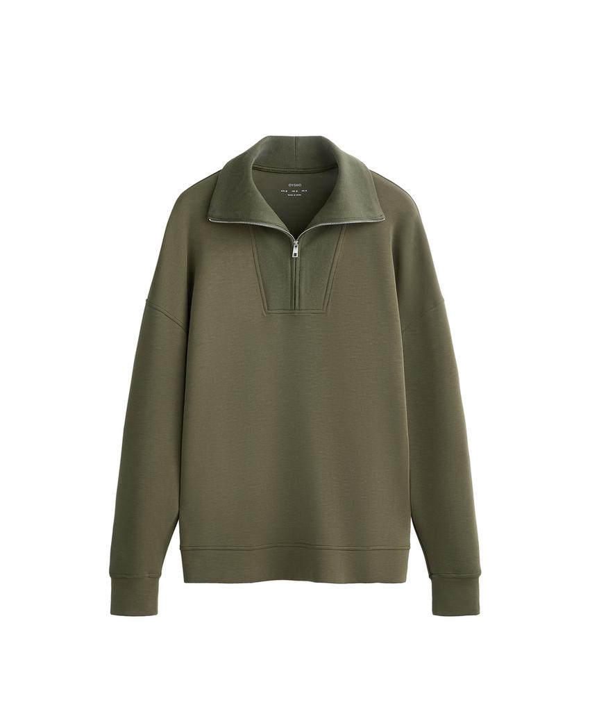 Толстовка с молнией и деталями из модала и ребристой ткани