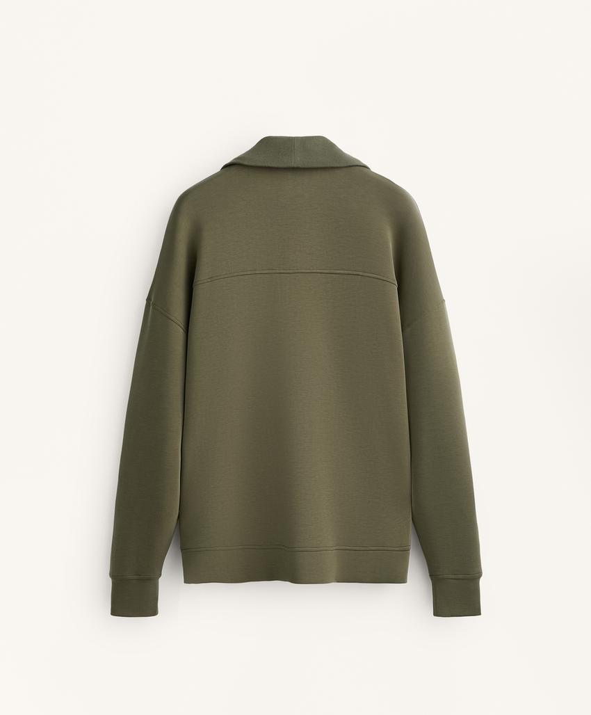 Толстовка с молнией и деталями из модала и ребристой ткани