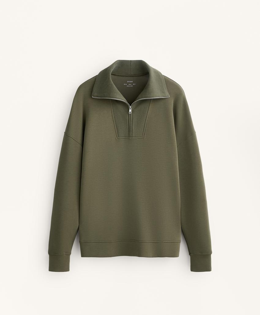 Толстовка с молнией и деталями из модала и ребристой ткани