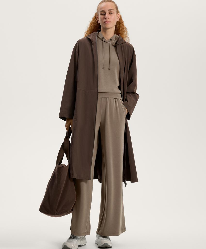 Худи прямого кроя с деталями из ребристой ткани на мягком модале