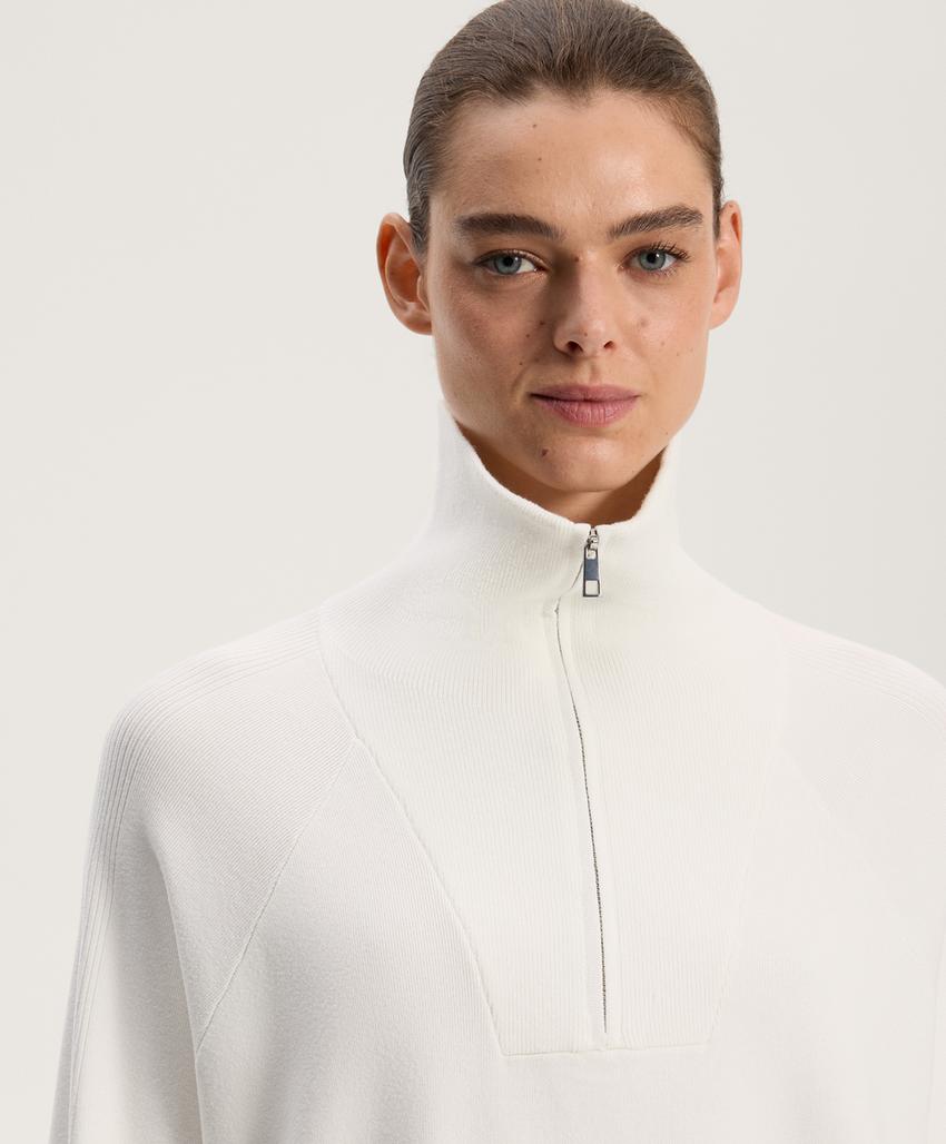 Трикотажный свитер с застежкой-молнией на половину