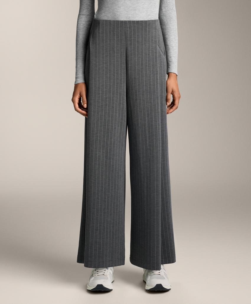 Широкие полосатые брюки из мягкого модала