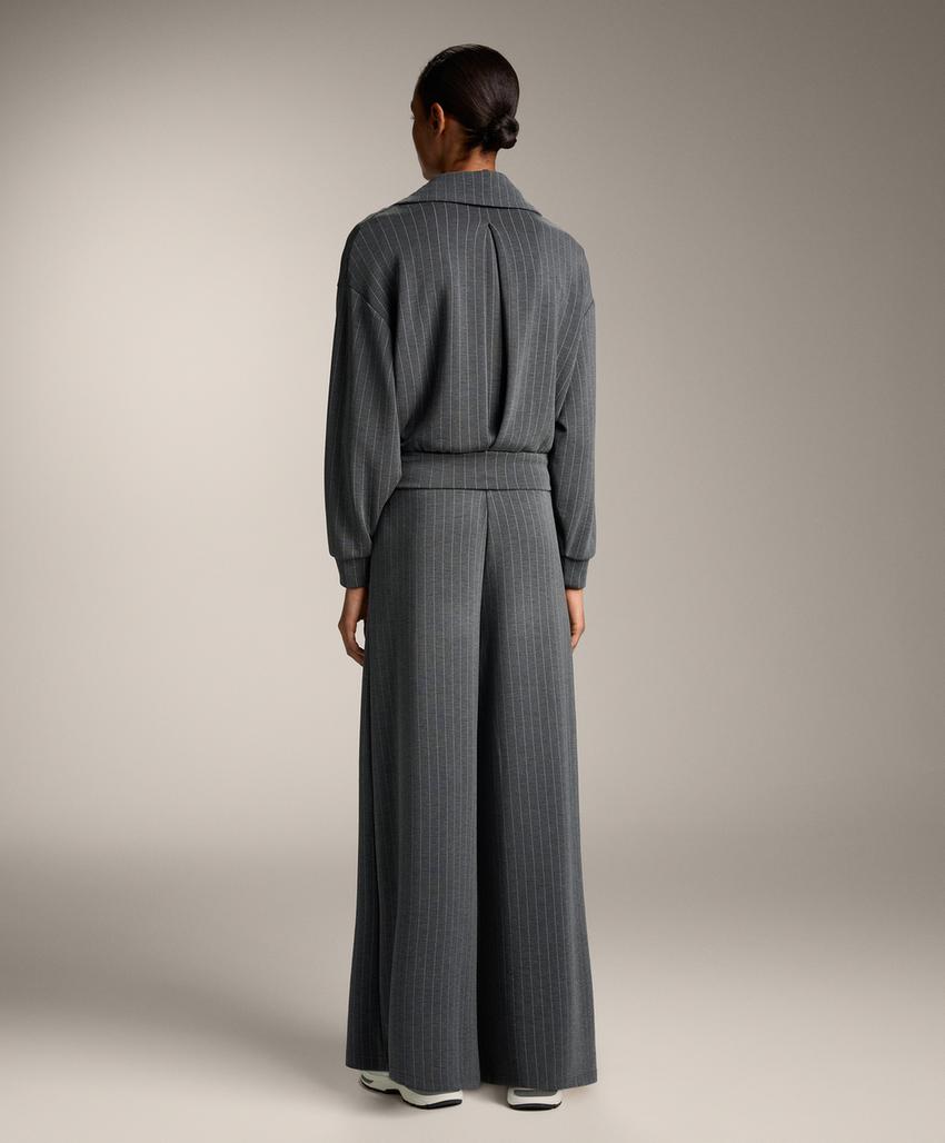 Широкие полосатые брюки из мягкого модала