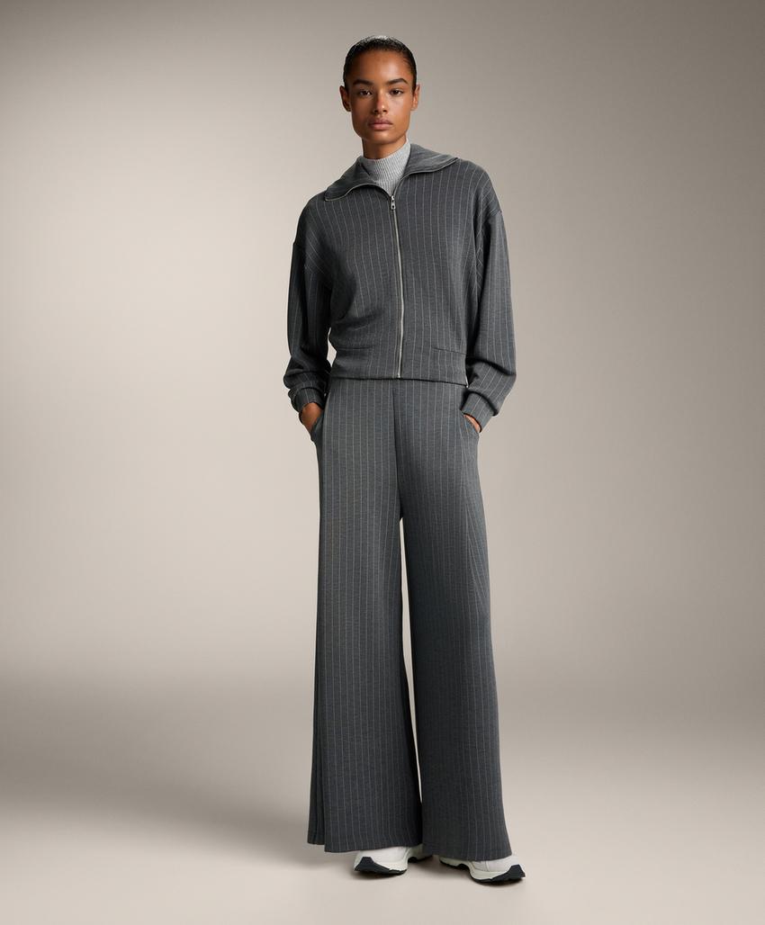 Широкие полосатые брюки из мягкого модала