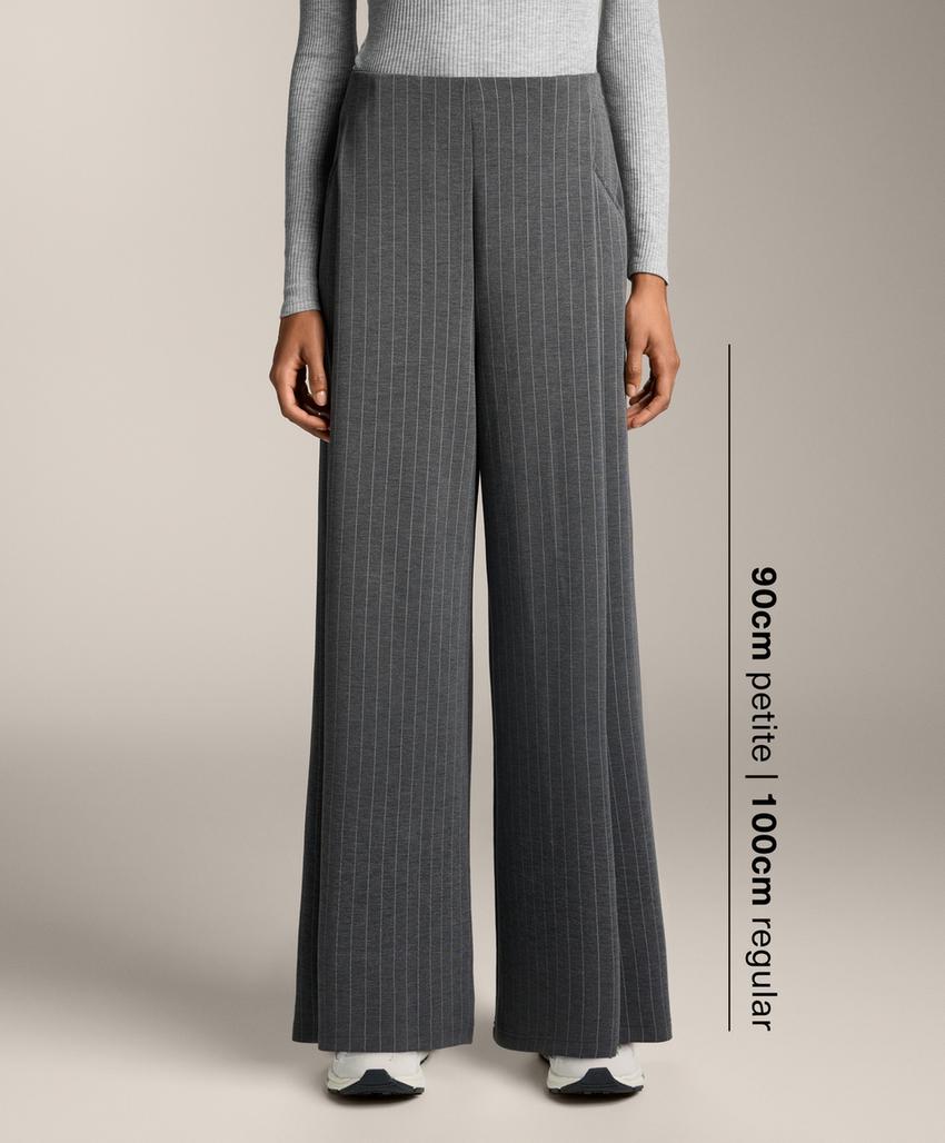 Широкие полосатые брюки из мягкого модала