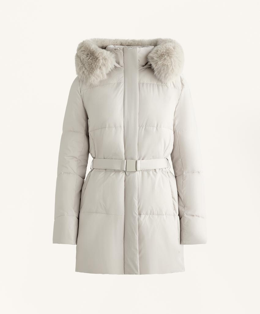 Водоотталкивающая стеганая пуховая куртка primaloft® миди