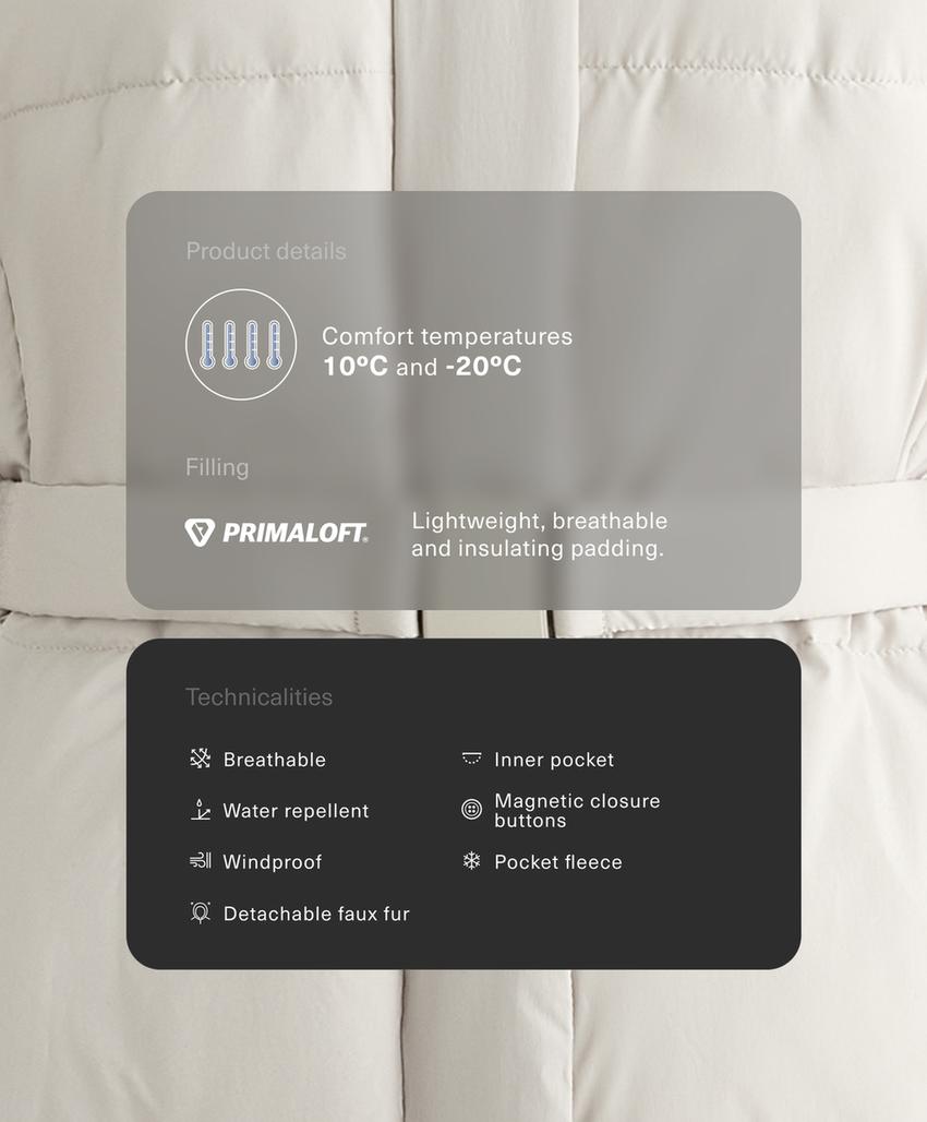 Водоотталкивающая стеганая пуховая куртка primaloft® миди