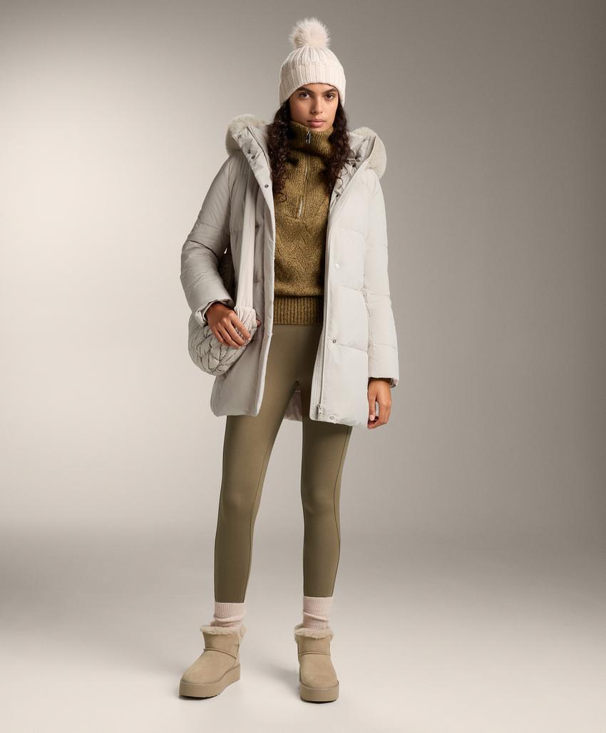 Водоотталкивающая стеганая пуховая куртка primaloft® миди