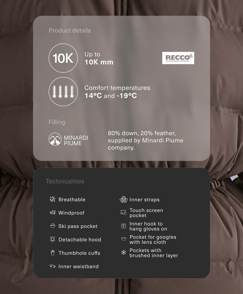 Утепленная пуховая куртка minardi piume ski водооталкивающая