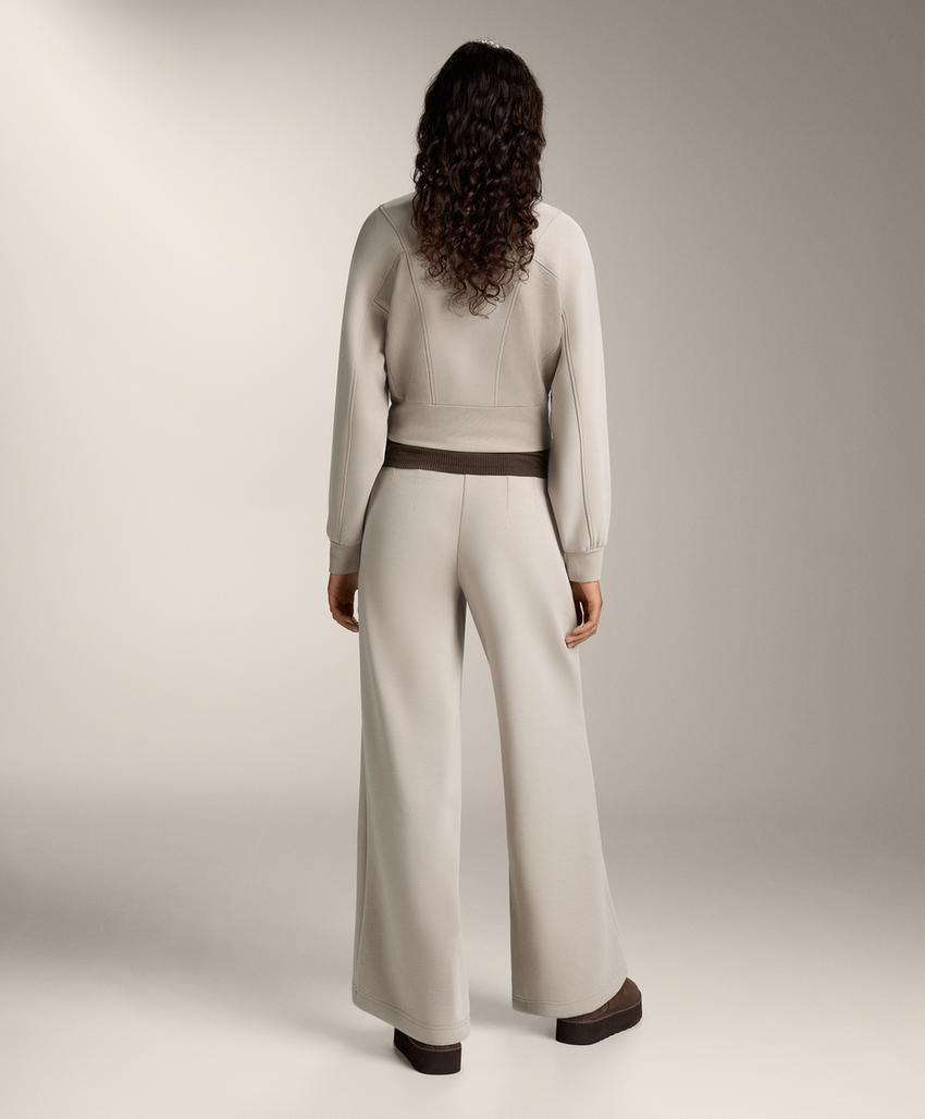 Куртка с высоким воротником с деталями из ребристого модала