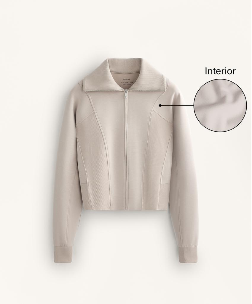 Куртка с высоким воротником с деталями из ребристого модала