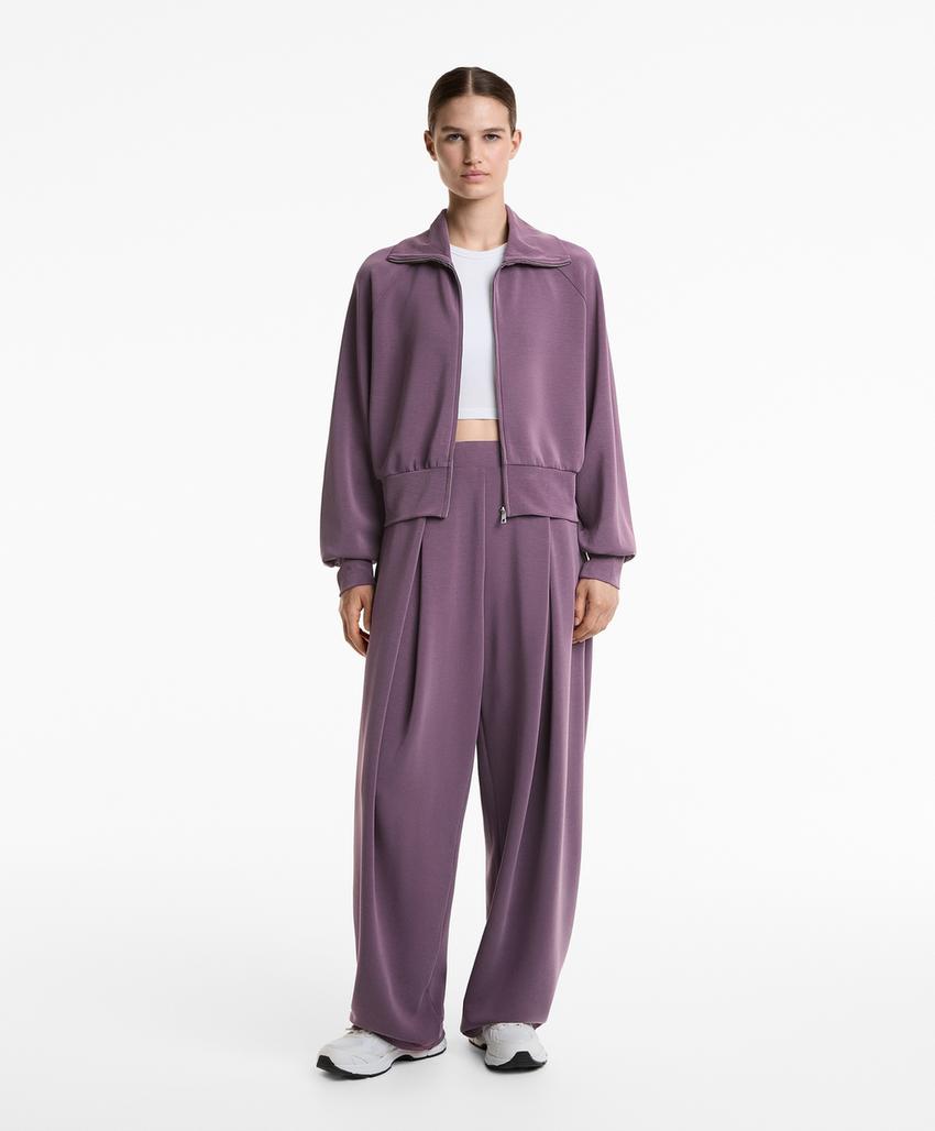 Куртка с высоким воротником с приталенной талией из мягкого модала