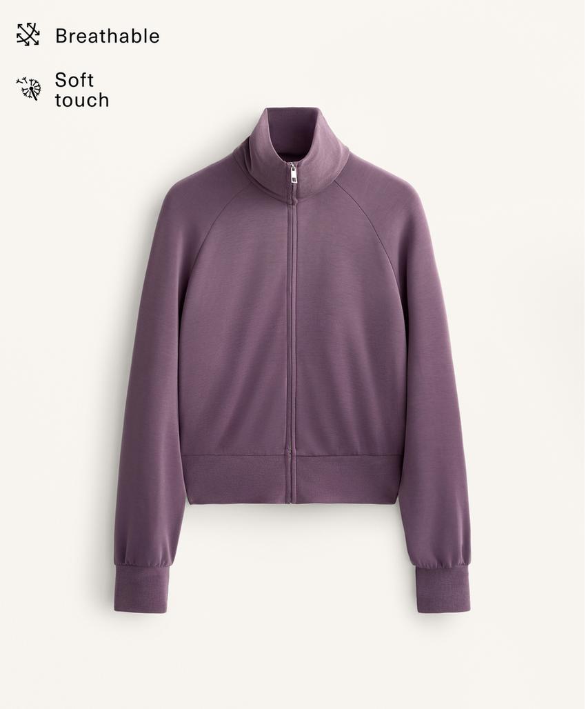 Куртка с высоким воротником с приталенной талией из мягкого модала