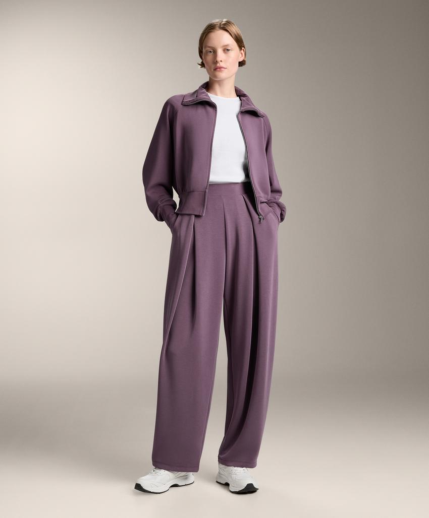 Куртка с высоким воротником с приталенной талией из мягкого модала