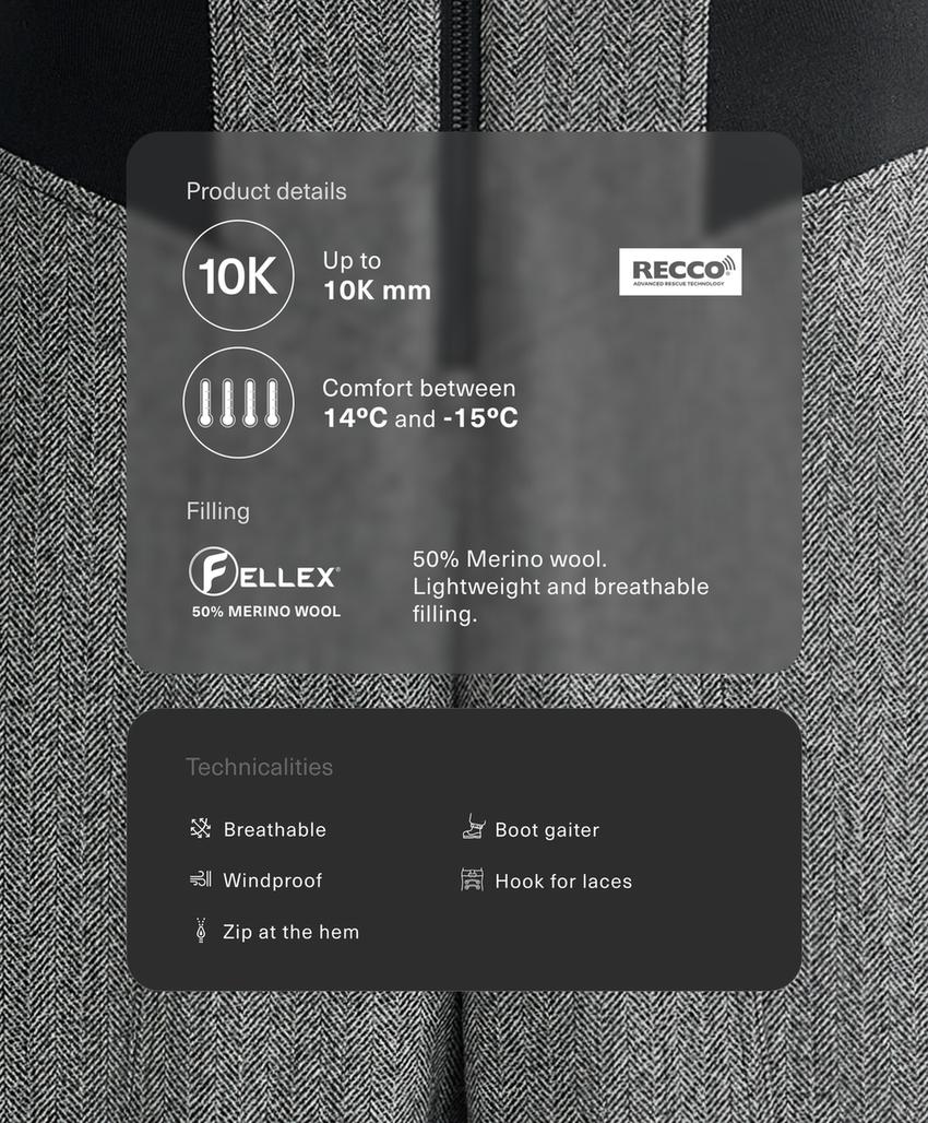 Ски брюки fellex® wool blend высокая посадка со штрихом