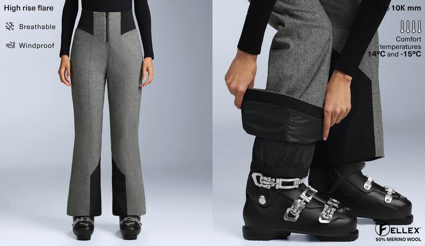 Ски брюки fellex® wool blend высокая посадка со штрихом