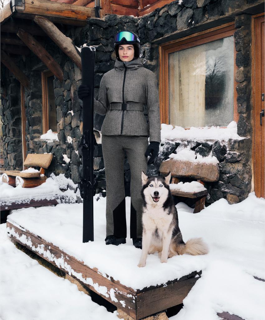 Ски брюки fellex® wool blend высокая посадка со штрихом