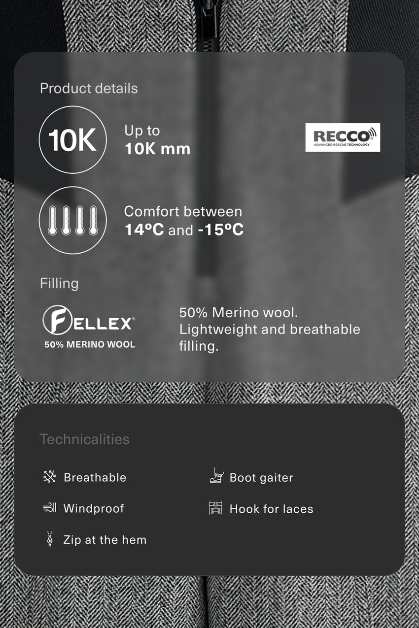 Ски брюки fellex® wool blend высокая посадка со штрихом