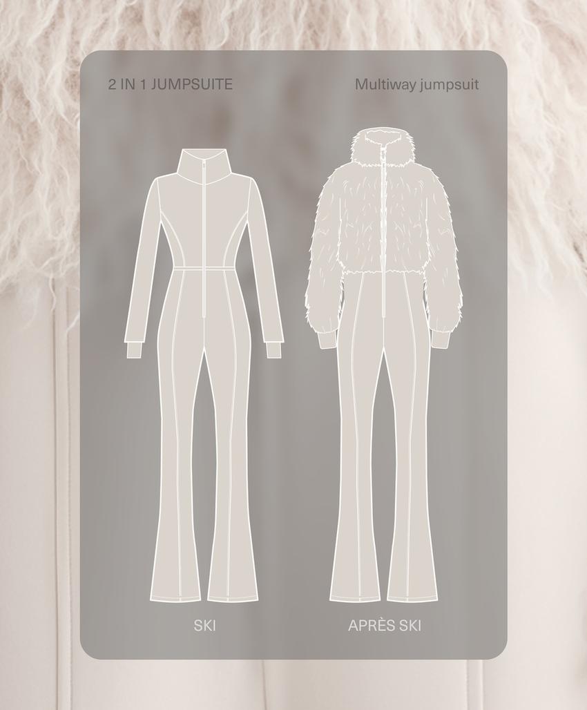 Водоотталкивающий комбинезон для катания на лыжах 2 в 1 с отстегивающимся клешем