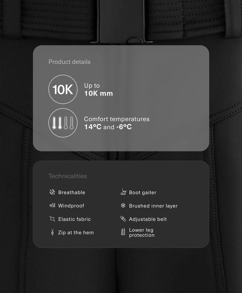 Водоотталкивающие брюки с высокой посадкой ski со стрейчем