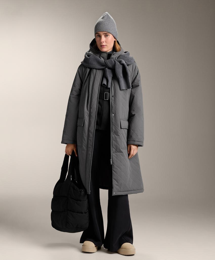 Плащ с поясом из модала с начесом