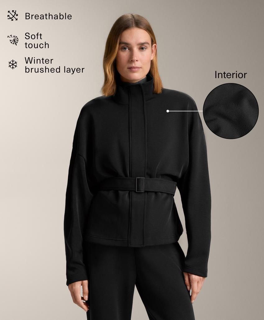 Плащ с поясом из модала с начесом