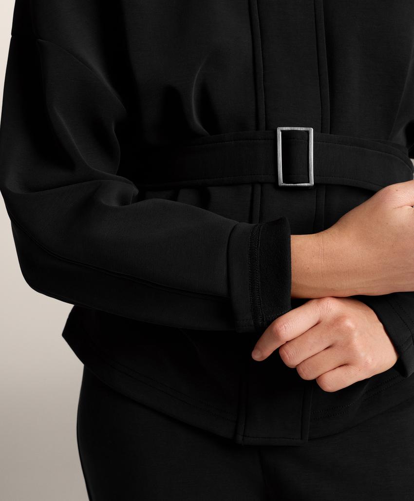 Плащ с поясом из модала с начесом