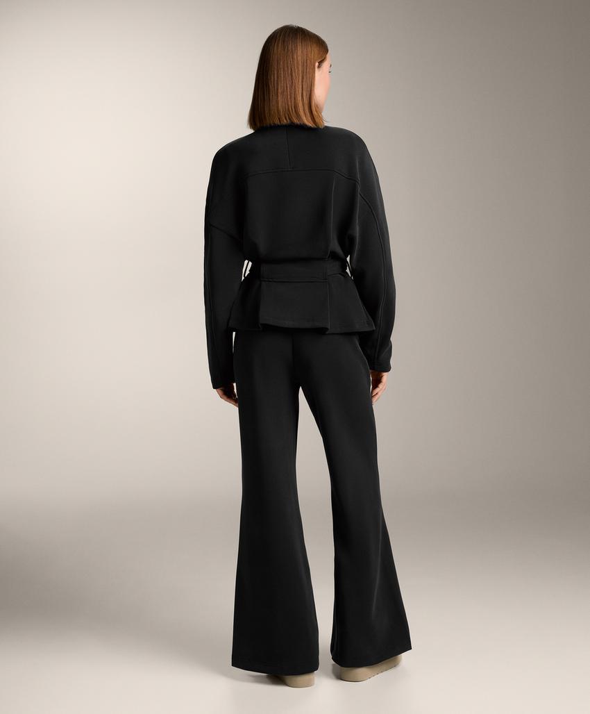 Плащ с поясом из модала с начесом