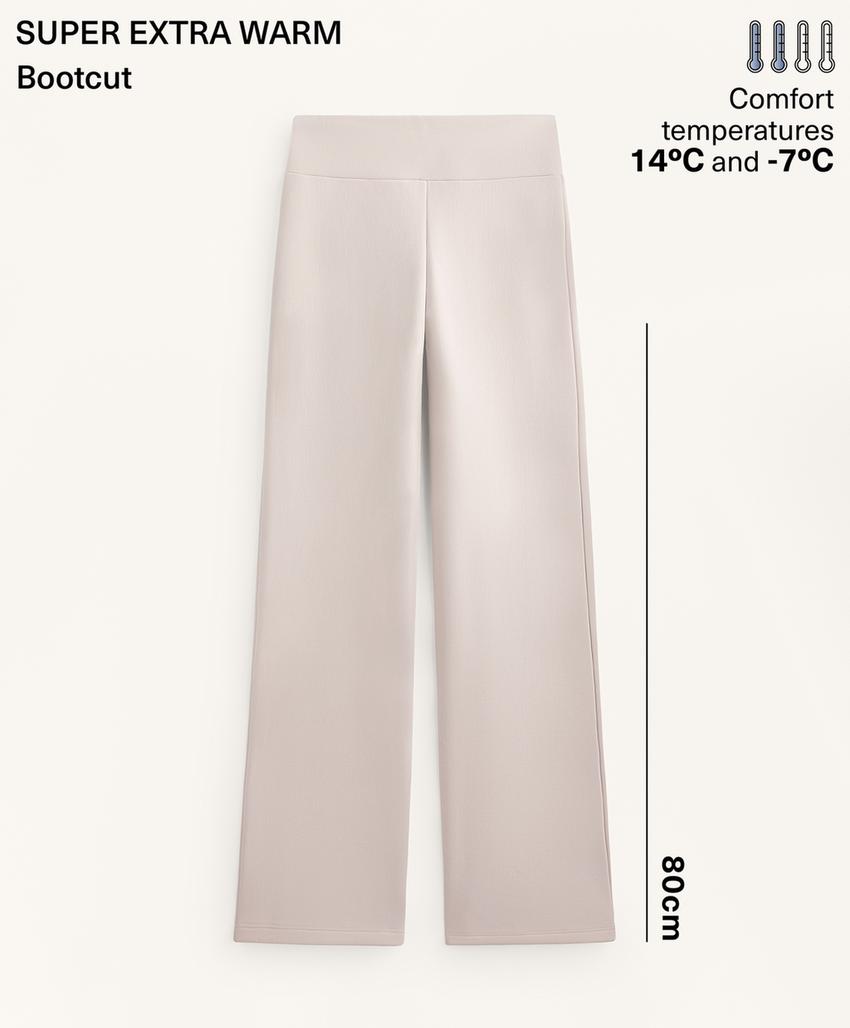 Брюки с высокой талией bootcut без швов супер-теплые