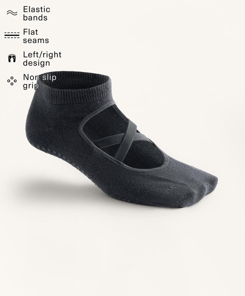 2 пары носков для йоги и пилатеса из хлопкового смесового материала с перекрещивающимися стяжками