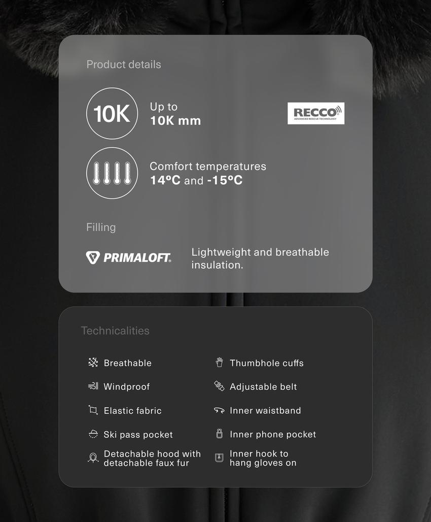 Утепленная ультратонкая куртка ski primaloft® с водоотталкивающей отделкой