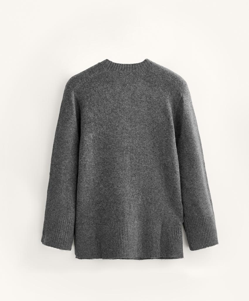 Мягкий свитер с круглым вырезом, цвет асфальтово-серый | 3652/885/845