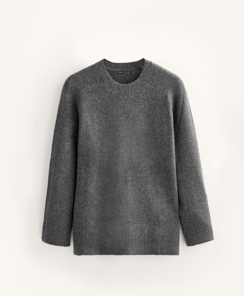 Мягкий свитер с круглым вырезом, цвет асфальтово-серый | 3652/885/845