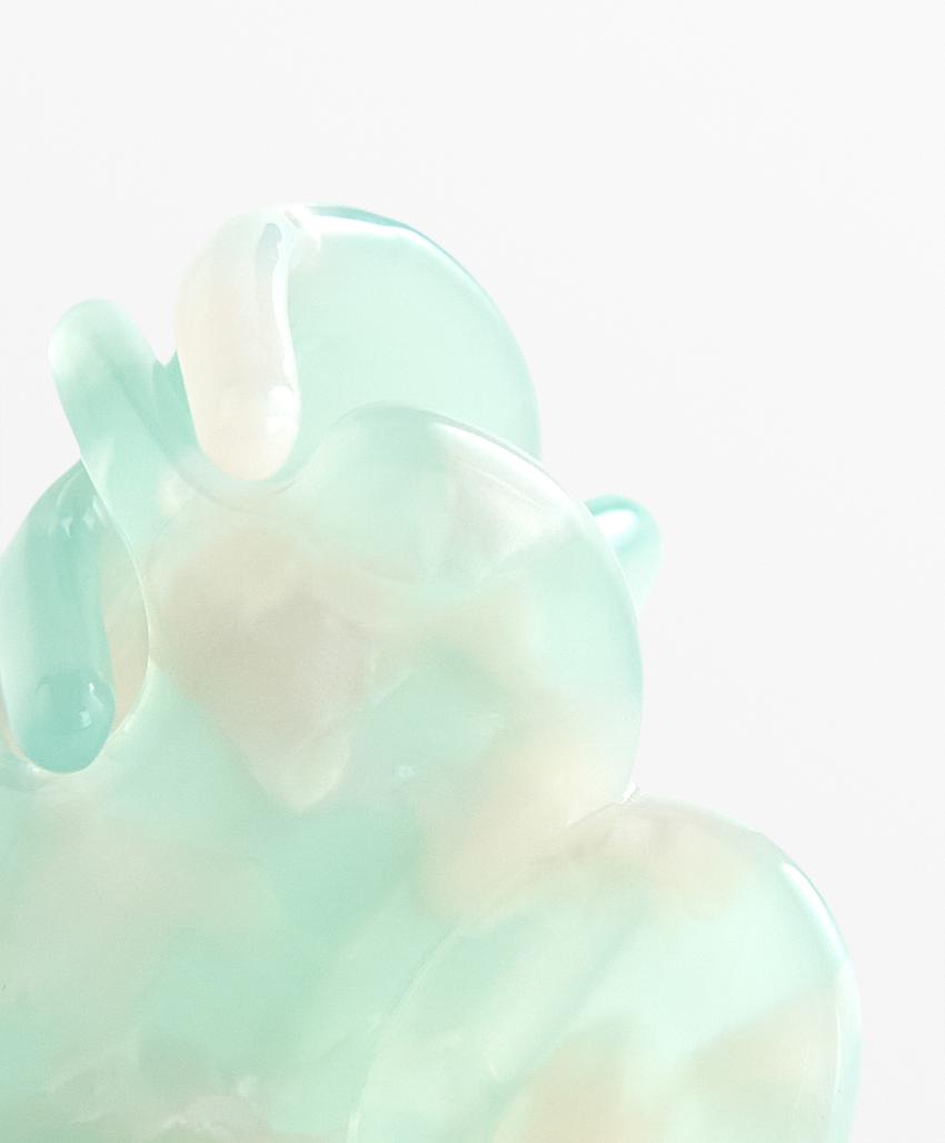 2 мини заколки для волос, цвет выстиранной аквамариновой зелени | 3181/414/919